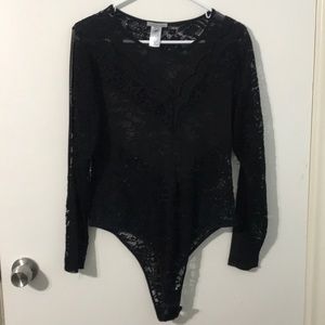 Black Lace and mesh bodysuit